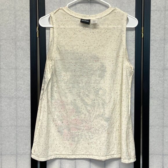 Sleeveless Marled Confetti Knit Screen Print Harry Potter Gryffindor Tank Top L - Picture 6 of 11
